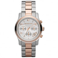 Buy Michael Kors Watches Ladies Chronograph Silver & Rose Tone Plated Watch MK5315 online