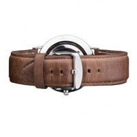 Buy Daniel Wellington 0410DW Classic Cardiff Silver Gents Brown Leather Strap online