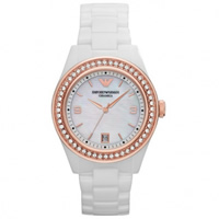 Buy Armani Watches Ceramic White Womens Chronograph Watch AR1472 online