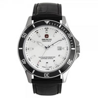 Buy Swiss Military 06-4161-7-04-007 Swiss Flagship Black Genuine Leather Gents Watch online