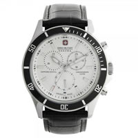 Buy Swiss Military 06-4183-04-001-07 Swiss Flagship Chronograph Black Genuine Leather Gents Watch online