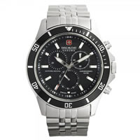 Buy Swiss Military 06-5183-04-007 Swiss Flagship Chronograph Black Stainless Steel Gents Watch online