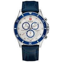 Buy Swiss Military 06-4183-04-001-03 Swiss Flagship Chronograph Blue Genuine Leather Gents Watch online