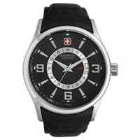 Buy Swiss Military 06-4155-04-007 Navalus Chronograph Genuine Black Leather Gents Watch online