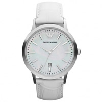 Buy Armani Watches Leather White Womens Watch AR2465 online