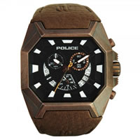 Buy Police Watches PL13837JSQBR-02 Police Mens Hunter Antique Brown Chronograph Watch online