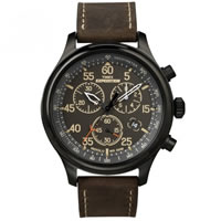 Buy Timex Watches Brown leather Strap Gents Expedition Military Field Chronograph Watch T49905SU online