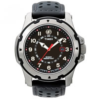 Buy Timex Watches Black Leather Strap Gents Expedition Rugged Watch T49625SU online