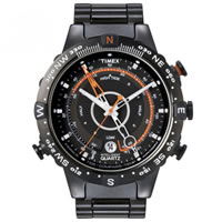 Buy Timex Watches Black Stainless Steel Gents Intelligent Quartz Tide-Temp Compass Watch T2N723 online