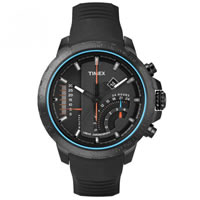 Buy Timex Watches Ion-Plated Black Silicone Gents Linear Chronograph Quartz Watch T2P272 online