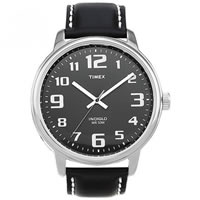 Buy Timex Watches Black Leather Stainless Steel Gents Easy Reader Watch T28071 online