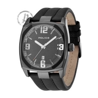 Buy Police Gents Edge Black Leather Strap Watch 12963JSB-02 online