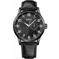 Buy Hugo Boss Gents Black Leather Strap Watch 1512833 online