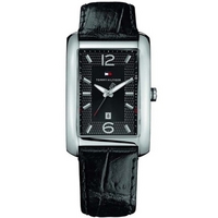 Buy Tommy Hilfiger Gents Black Leather Stap Watch 1710285 online
