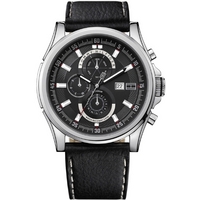 Buy Tommy Hilfiger Black Multi Dial Leather Strap Watch 1790730 online