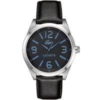 Buy Lacoste Gents Montreal Black Leather Strap Watch 2010615 online