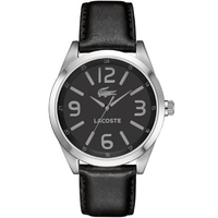 Buy Lacoste Gents Montreal Black Leather Strap Watch 2010616 online