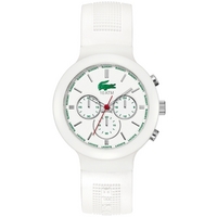 Buy Lacoste Gents Borneo Chronograph White Rubber Strap Watch 2010653 online