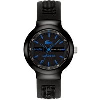 Buy Lacoste Gents Borneo Black Rubber Strap Watch 2010658 online