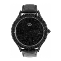 Buy LTD Unisex Black Leather Stone Set Watch 2701DA online