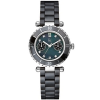 Buy Gc Ladies Mother of Pearl Black Ceramic Bracelet Watch 46003L2 online