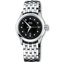 Buy Oris Ladies Artelier Meshed Black Stone Set Dial Watch 56176044099MB online