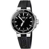 Buy Oris Ladies Aquis Date Black Rubber Strap Watch 73376524154RS online