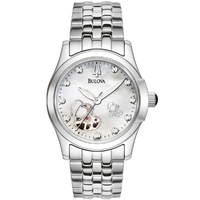 Buy Bulova Ladies BVA Diamond Silver Tone Braelet Watch 96P114 online