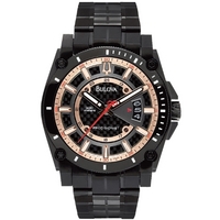 Buy Bulova Gents Precisionist Black Steel Bracelet Watch 98B143 online