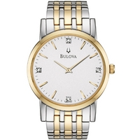 Buy Bulova Gents Diamonds 2 Tone Steel Bracelet Watch 98D114 online