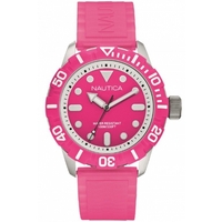 Buy Nautica Unisex Pink Rubber Strap Watch A09607G online