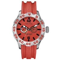 Buy Nautica Gents BFD 100 Red Rubber Strap Watch A16602G online