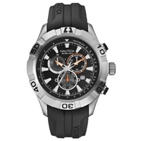 Buy Nautica Gents Black Rubber Strap Chronograph Watch A18625G online