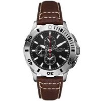 Buy Nautica Gents Chronograph Leather Strap Watch A18643G online