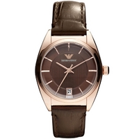 Buy Emporio Armani Gents Brown Leather Strap Watch AR0378 online