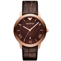 Buy Emporio Armani Gents Brown Leather Strap Watch AR1613 online