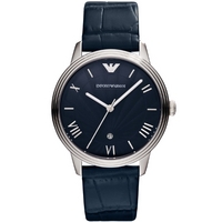 Buy Emporio Armani Gents Dino Blue Leather Strap Watch AR1651 online