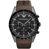 Buy Emporio Armani Gents Chronograph Brown Rubber Strap Watch AR5986 online