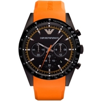 Buy Emporio Armani Gents Chronograph Orange Rubber Strap Watch AR5987 online