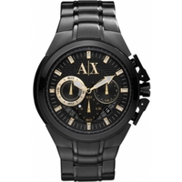 Buy Armani Exchange Gents Active Black Steel Bracelet Chronograph Watch AX1192 online