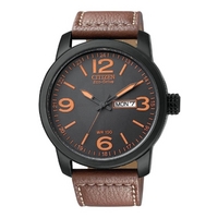 Buy Citizen Gents Eco Drive Brown Leather Strap Watch BM8475-26E online