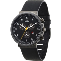 Buy Braun Gents Black Leather Chronograph Watch BN0035BKGNBKG online