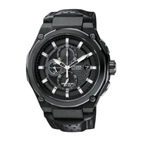 Buy Citizen Gents Chronograph Black Leather Strap Watch CA0315-01E online