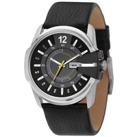 Buy Diesel Gents Master Chief Black Leather Strap Watch DZ1295 online