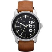 Buy Diesel Gents Franchise Brown Leather Strap Watch DZ1513 online