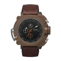 Buy Diesel Gents Super Bad Ass Brown Leather Strap Watch DZ4245 online