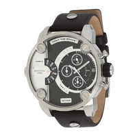 Buy Diesel Gents Black Leather Strap Chronograph Watch DZ7256 online