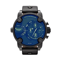 Buy Diesel Gents Baby Daddy Black Leather Strap Chronograph Watch DZ7257 online