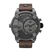 Buy Diesel Gents Baby Daddy Brown Leather Strap Chronograph Watch DZ7258 online