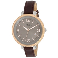 Buy Fossil Ladies Large Bridgette Brown Leather Strap Watch ES3132 online